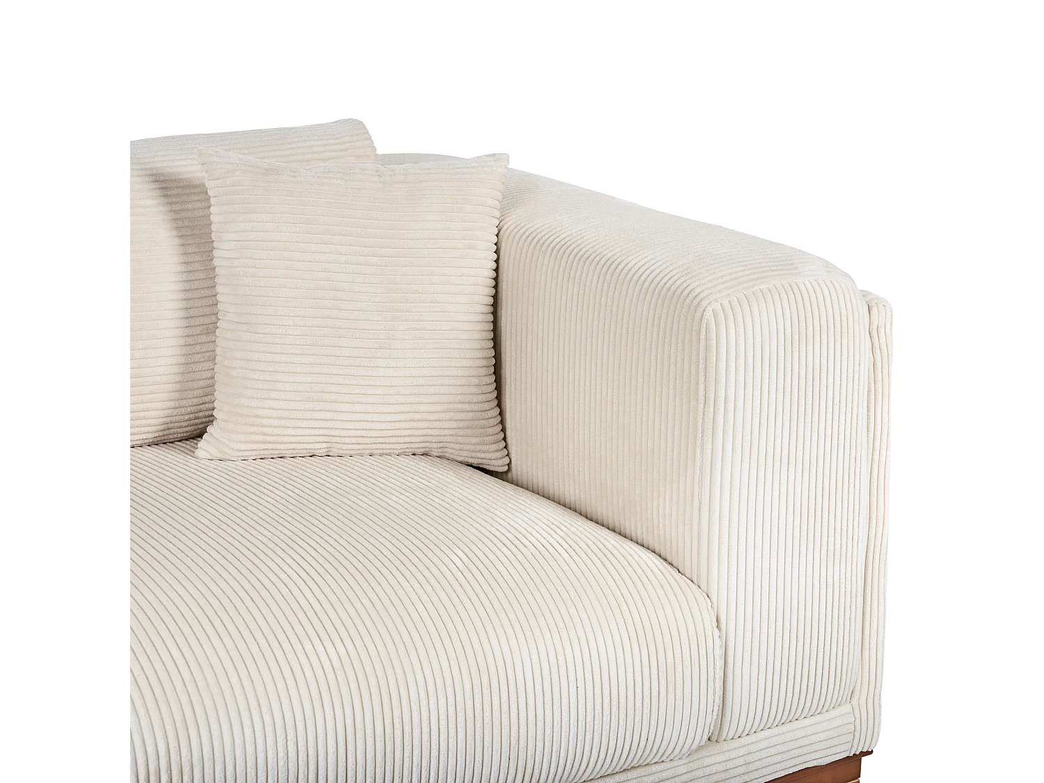 Canapé 4 places VENG Velours côtelé Beige clair