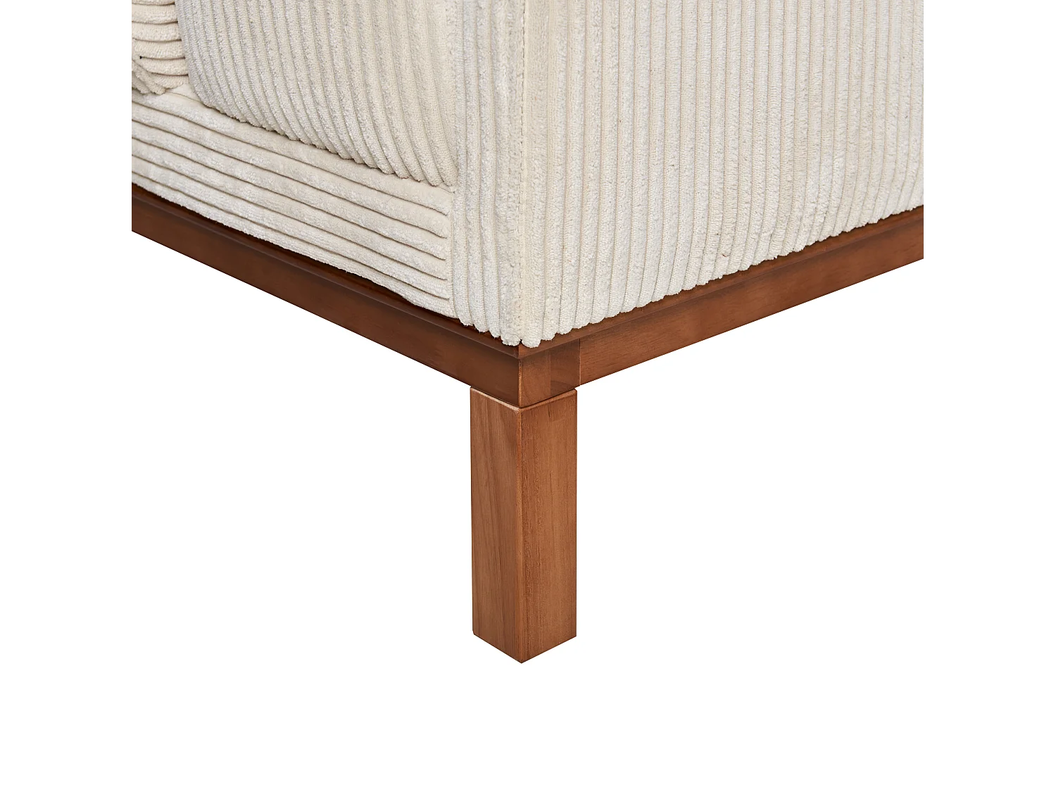 Canapé 4 places VENG Velours côtelé Beige clair