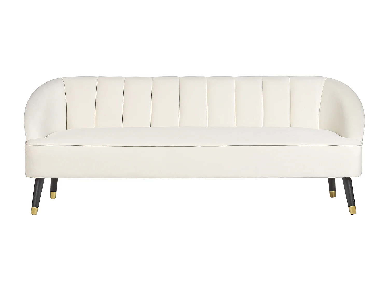 Canapé 3 places ALSVAG Velours Blanc cassé