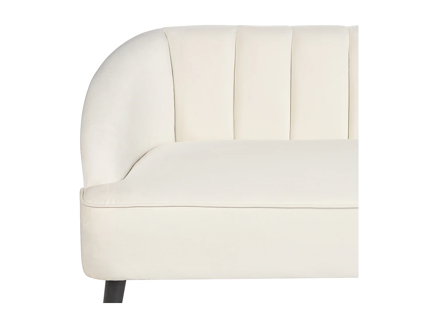 Canapé 3 places ALSVAG Velours Blanc cassé