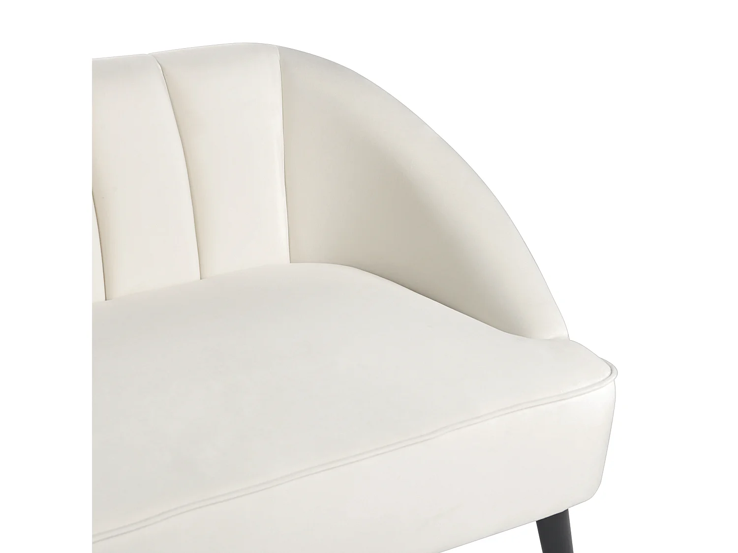 Canapé 3 places ALSVAG Velours Blanc cassé