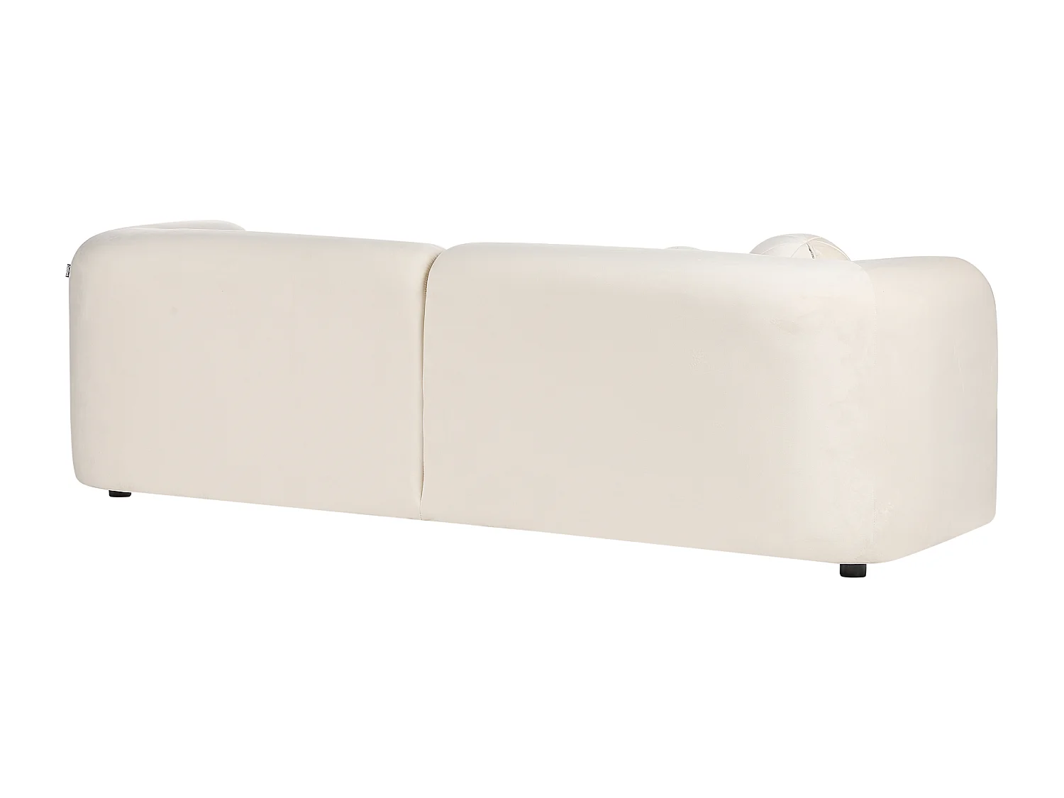 Sofa LEIREN Welur Złamana biel dla 3 osób