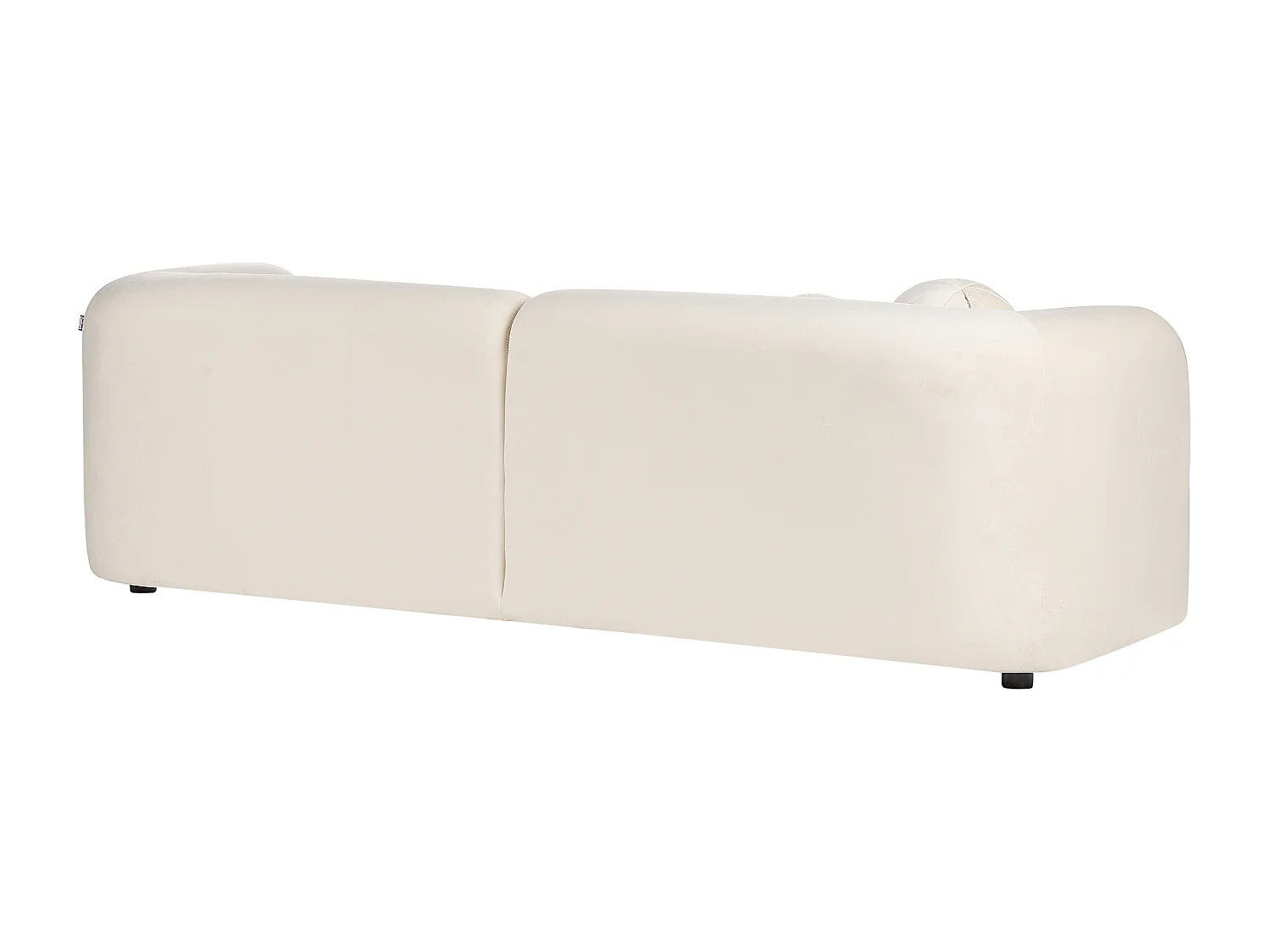 Sofa LEIREN Welur Złamana biel dla 3 osób