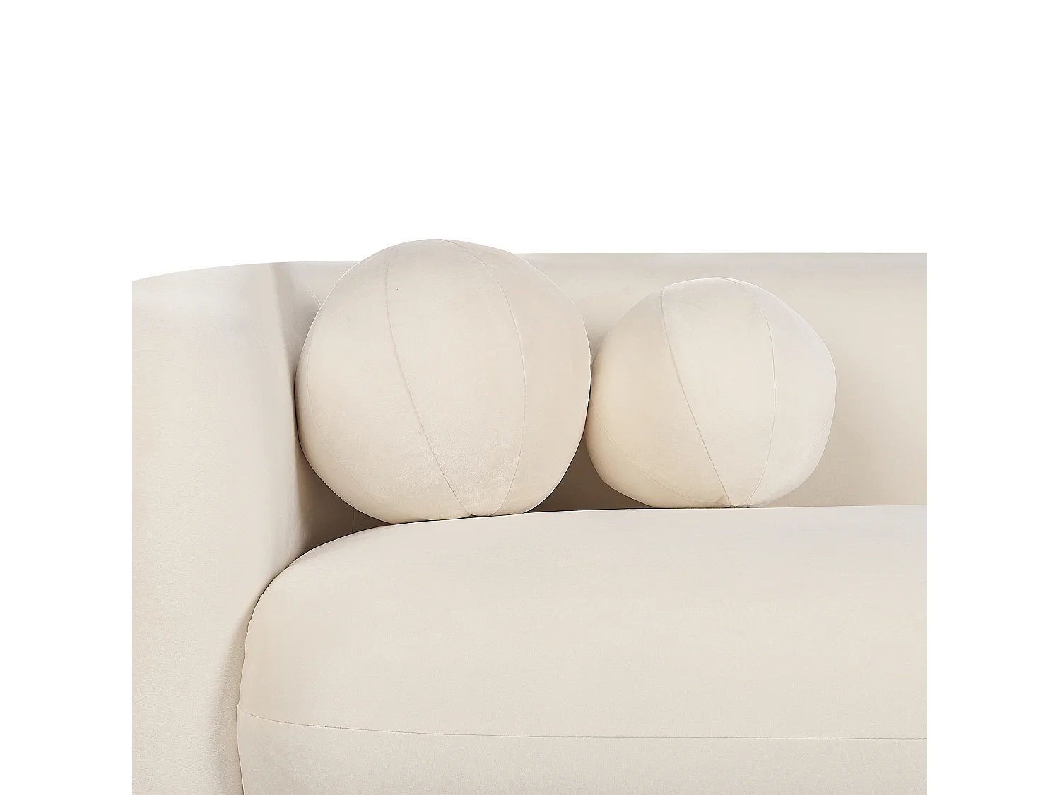 Sofa LEIREN Welur Złamana biel dla 3 osób