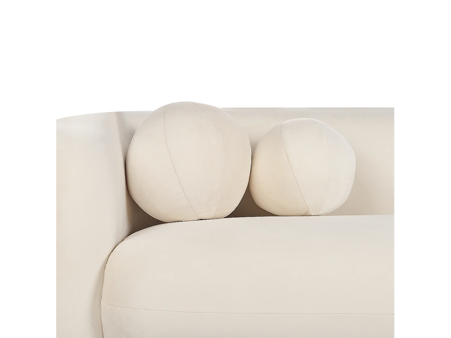 Canapé 3 places LEIREN Velours Blanc cassé