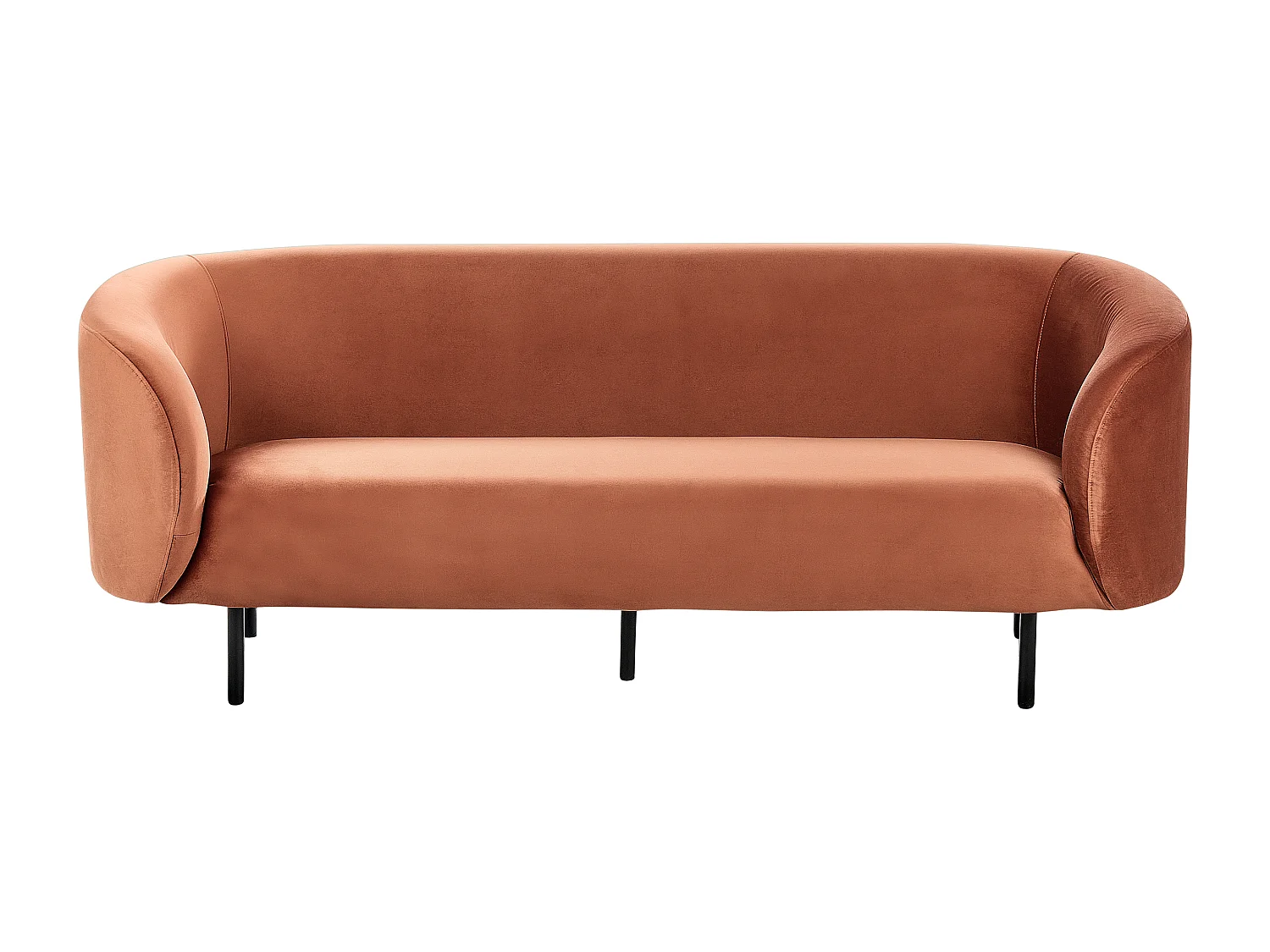 Sofa LOEN Samtstoff Orange 3-Sitzer