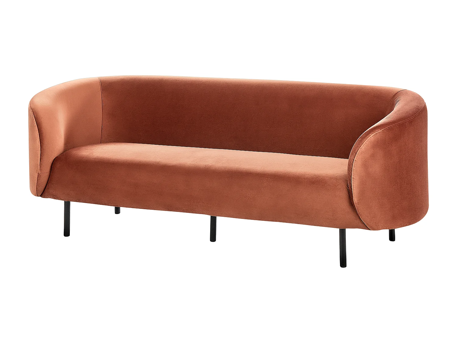 Sofa LOEN Samtstoff Orange 3-Sitzer