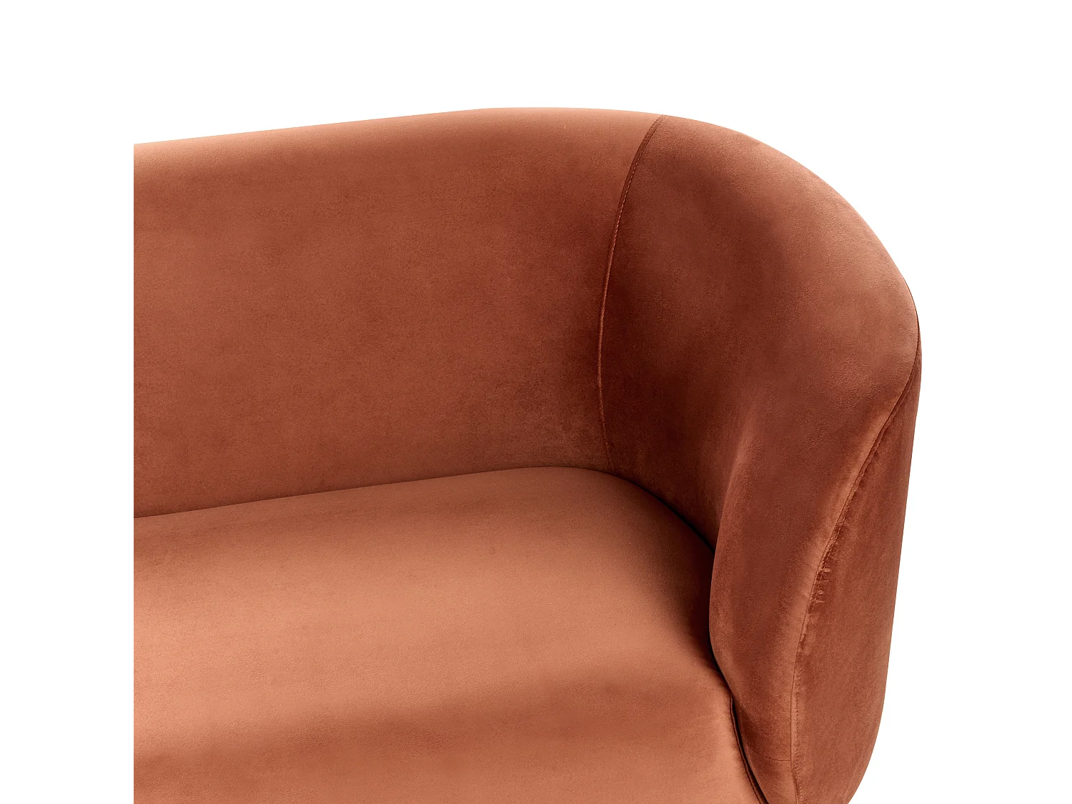 Sofa LOEN Samtstoff Orange 3-Sitzer