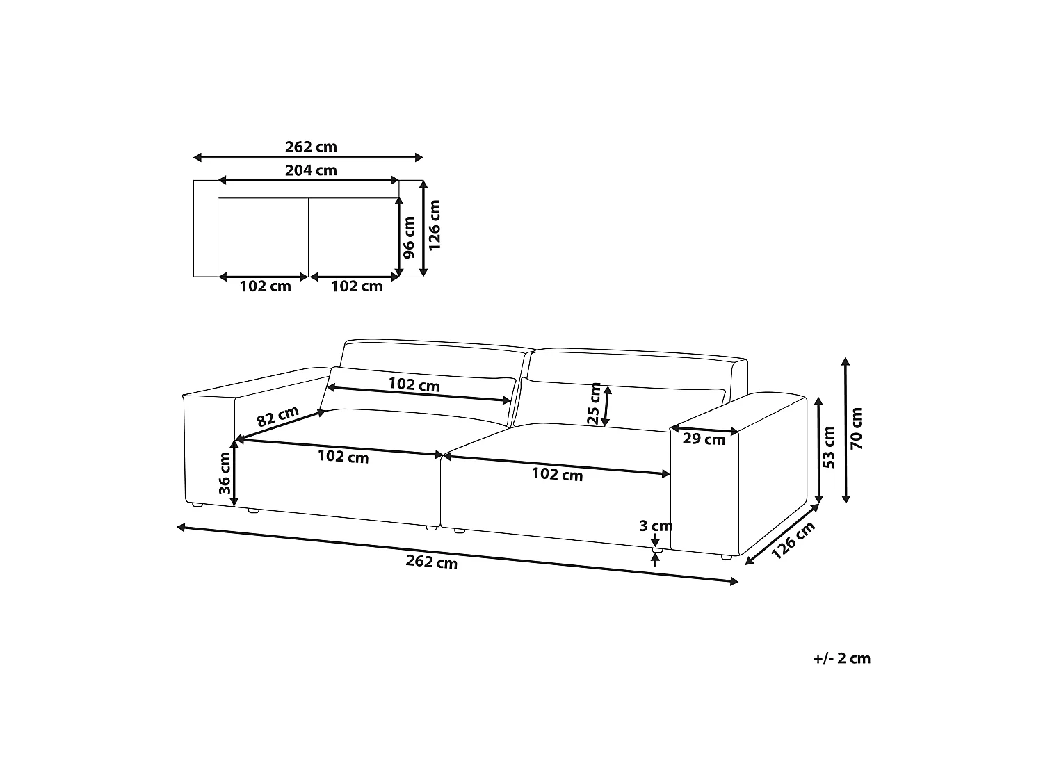 Canapé modulable HELLNAR Velours Beige clair 2 places