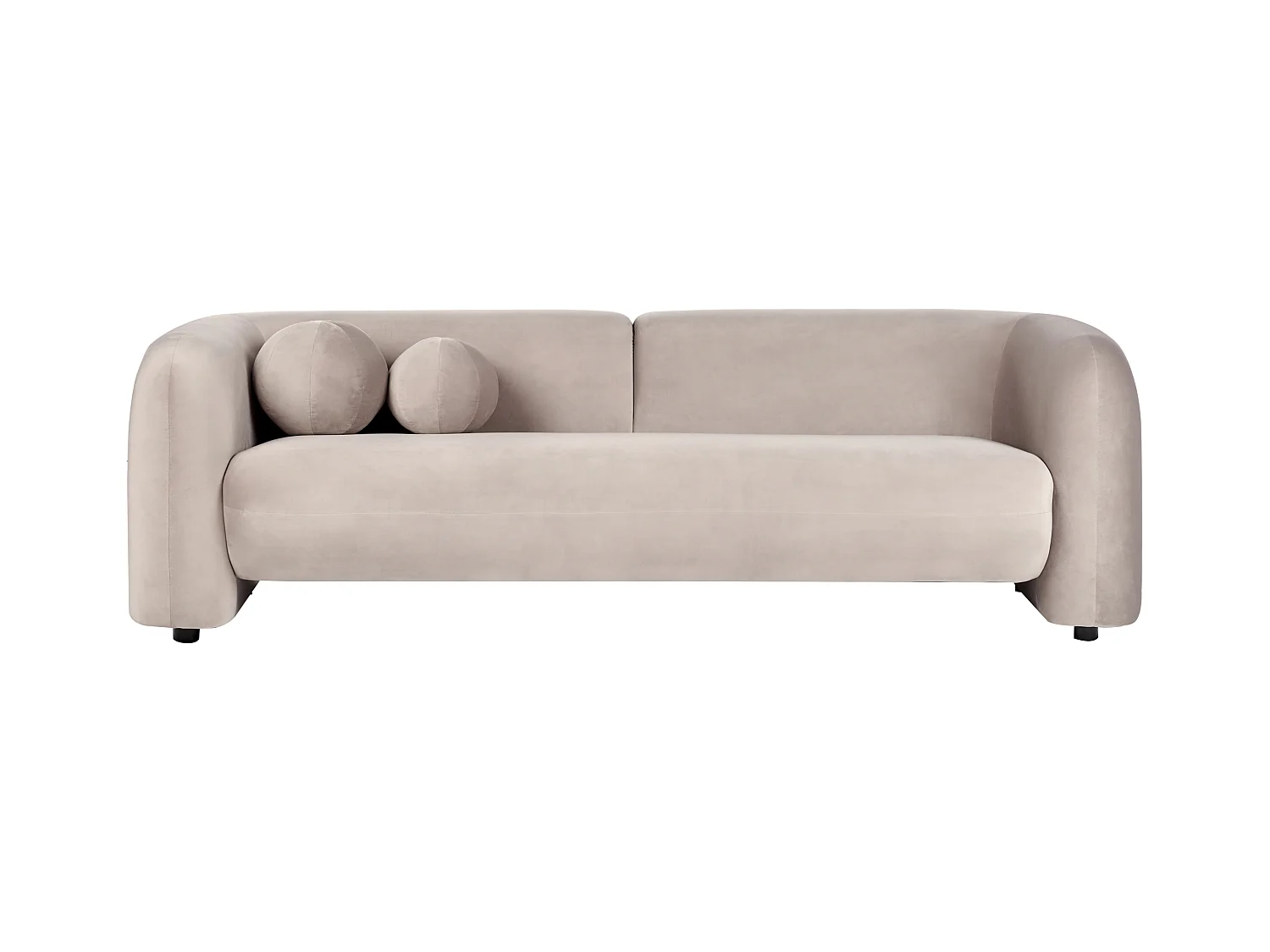 Sofa LEIREN Samtstoff Taupe 3-Sitzer