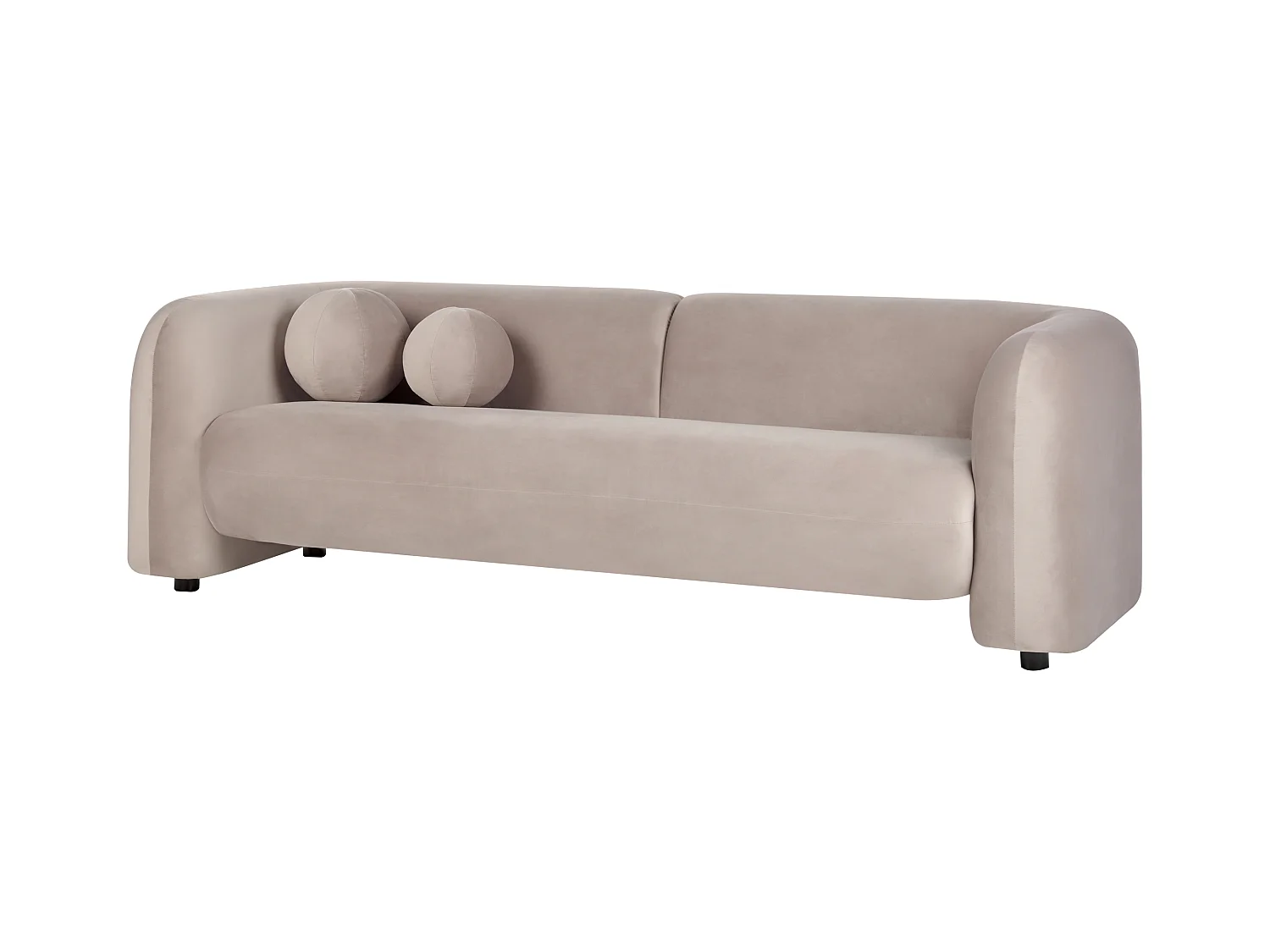 Sofa LEIREN Samtstoff Taupe 3-Sitzer