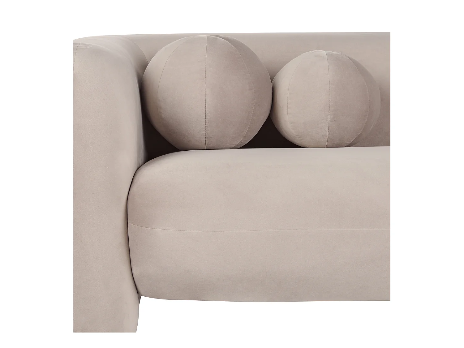 Sofa LEIREN Samtstoff Taupe 3-Sitzer