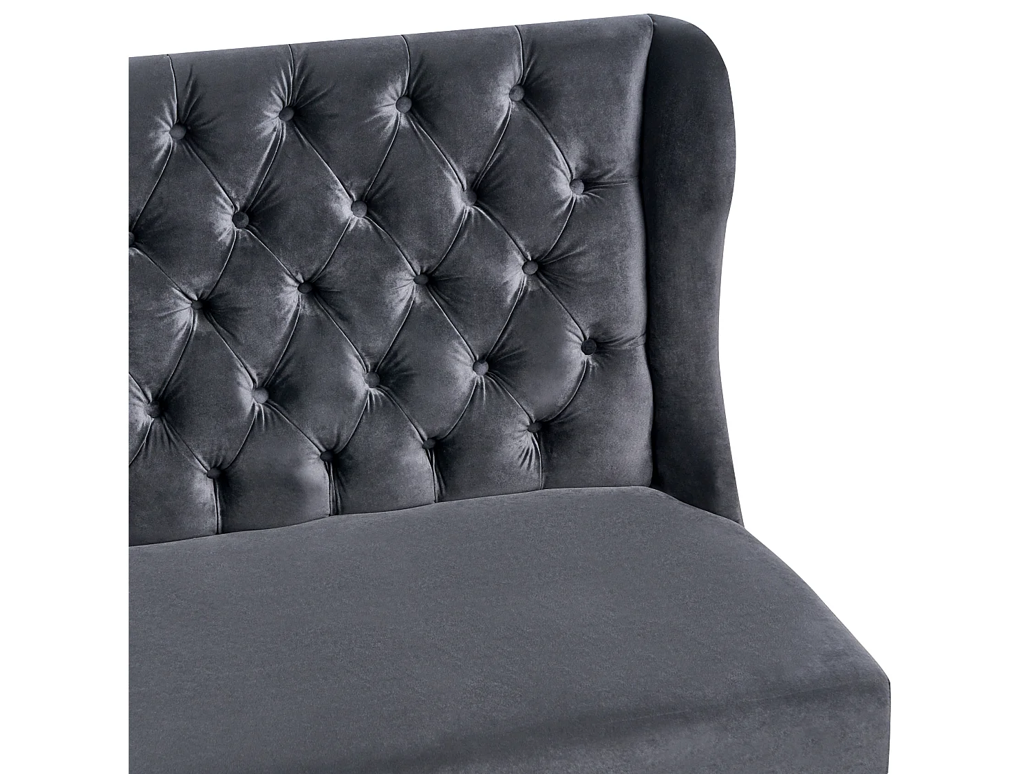 Banc rembourré 2 places TORSBY Velours Noir