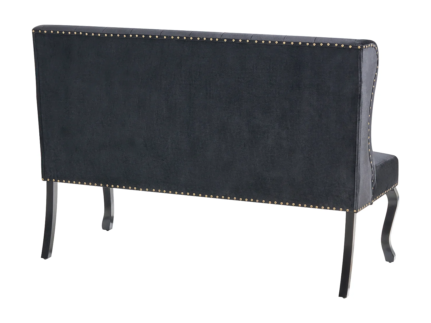 Modernes 2-Sitzer Küchensofa Samt schwarz Holzbeine Ohrensofa Torsby