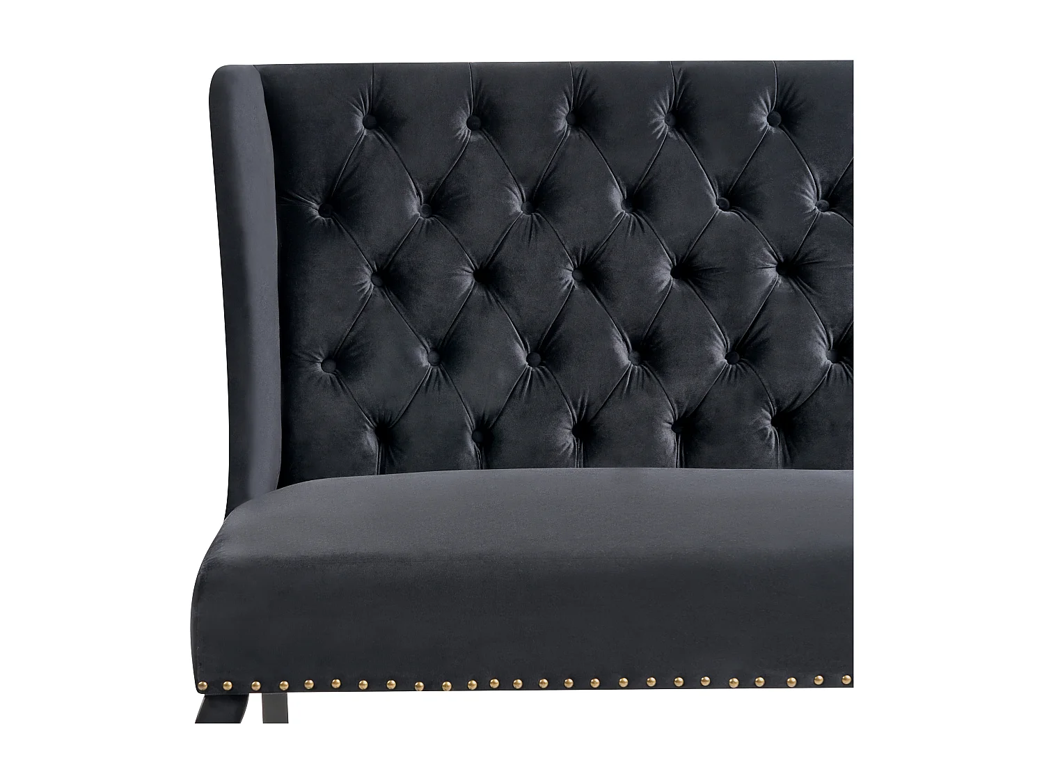 Modernes 2-Sitzer Küchensofa Samt schwarz Holzbeine Ohrensofa Torsby