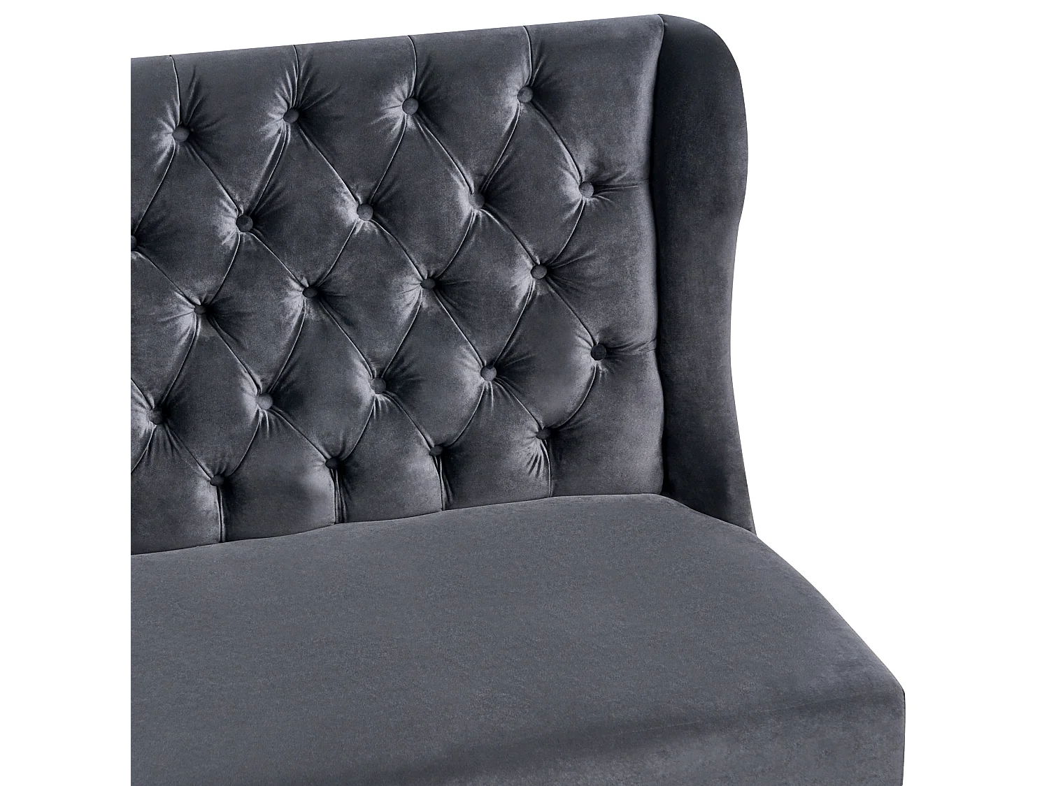 Modernes 2-Sitzer Küchensofa Samt schwarz Holzbeine Ohrensofa Torsby