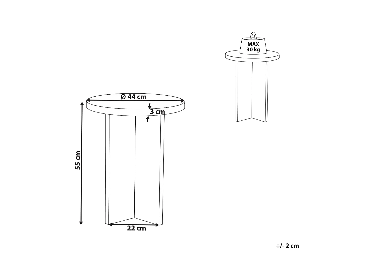 Table d'appoint STANTON Effet béton gris