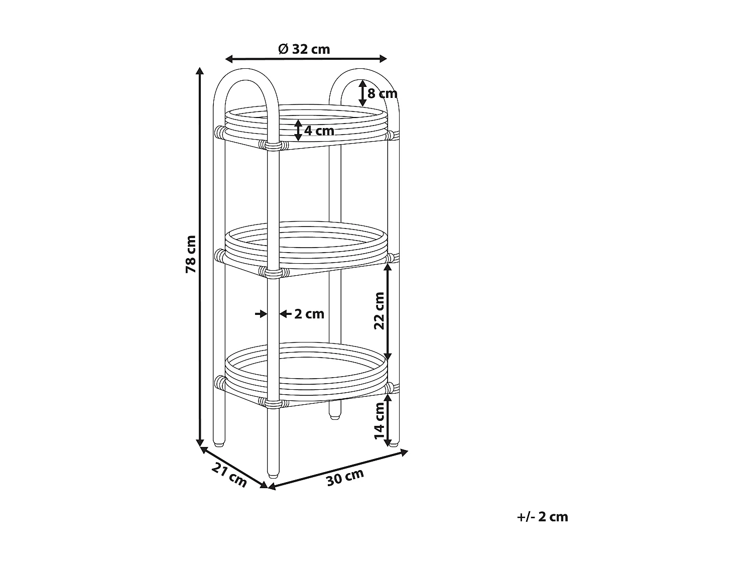 Beistelltisch TROOLIE Rattan Naturfarben
