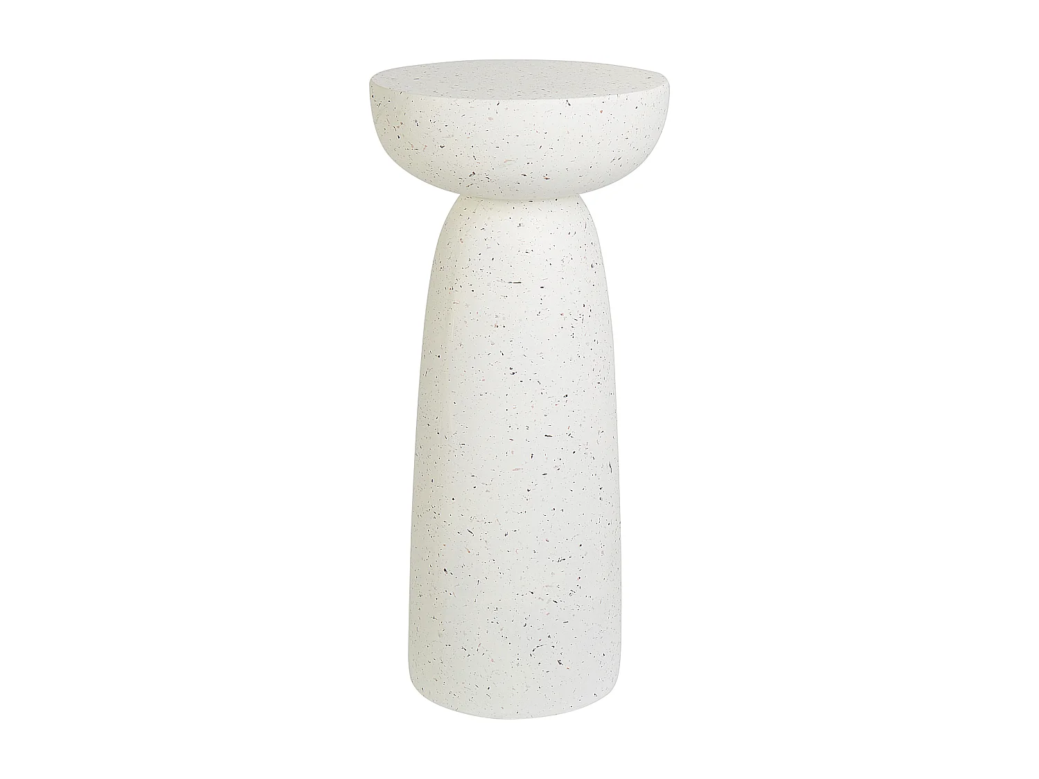 Beistelltisch Beton und Glasfaser creme weiß Terrazzo Optik rund ⌀ 33 cm Cadini