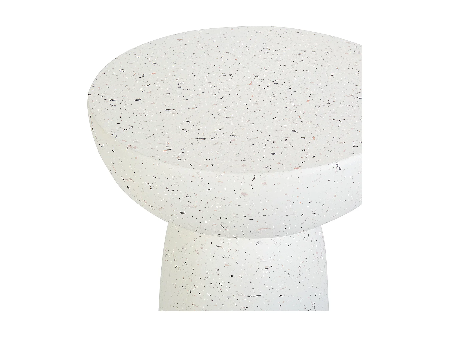 Beistelltisch Beton und Glasfaser creme weiß Terrazzo Optik rund ⌀ 33 cm Cadini