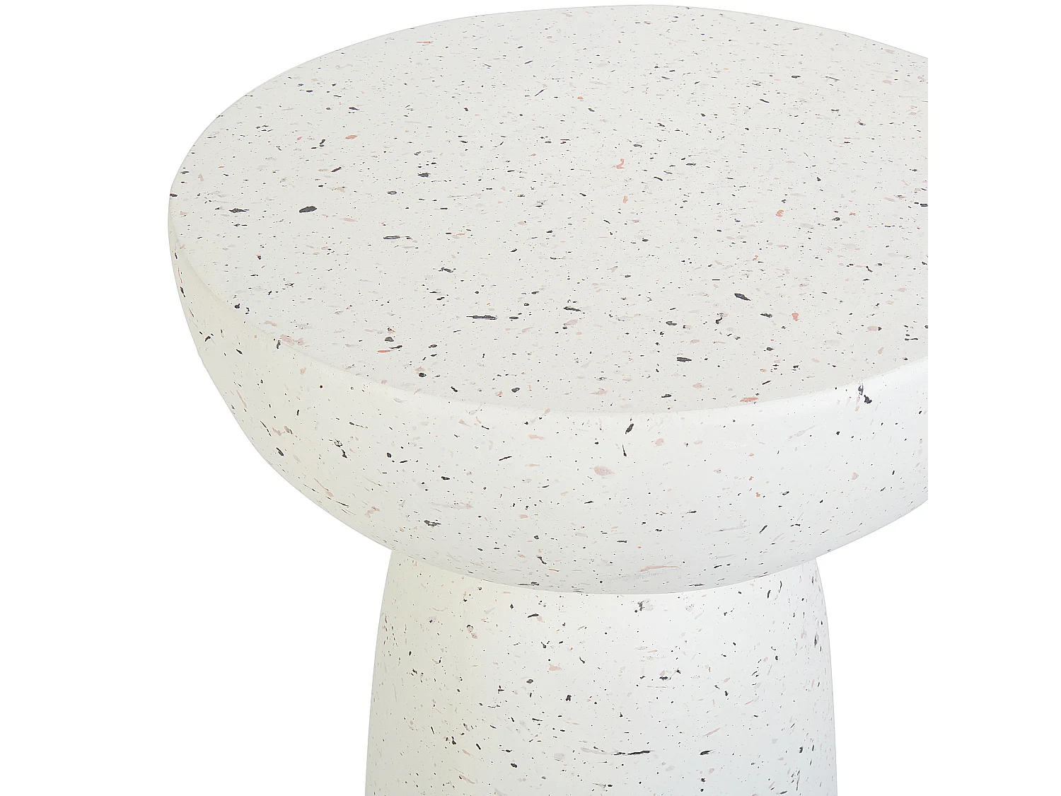 Table d'appoint CADINI 33 cm 33 cm Effet terrasse Terrazzo blanc
