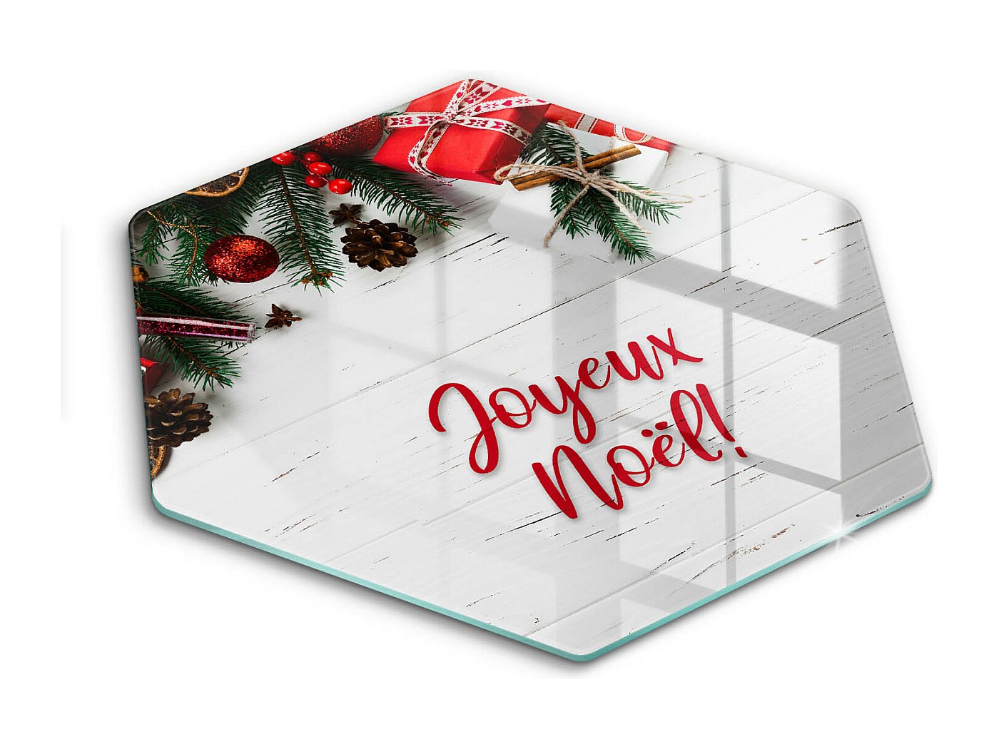 Planche à Découper En Verre Trempé 60x52 Cm Contact Alimentaire Modernité Bords Polis Avec Impression Décoration Pieds Antidérapants Résistant à La Chaleur Symétrique - Roses Rouges