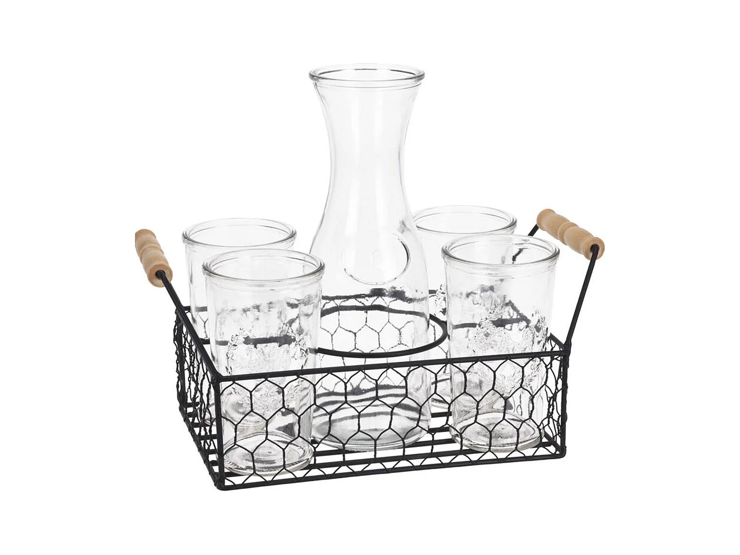 Well Home Coffret 4 verres 450 ml + pichet en verre 1L