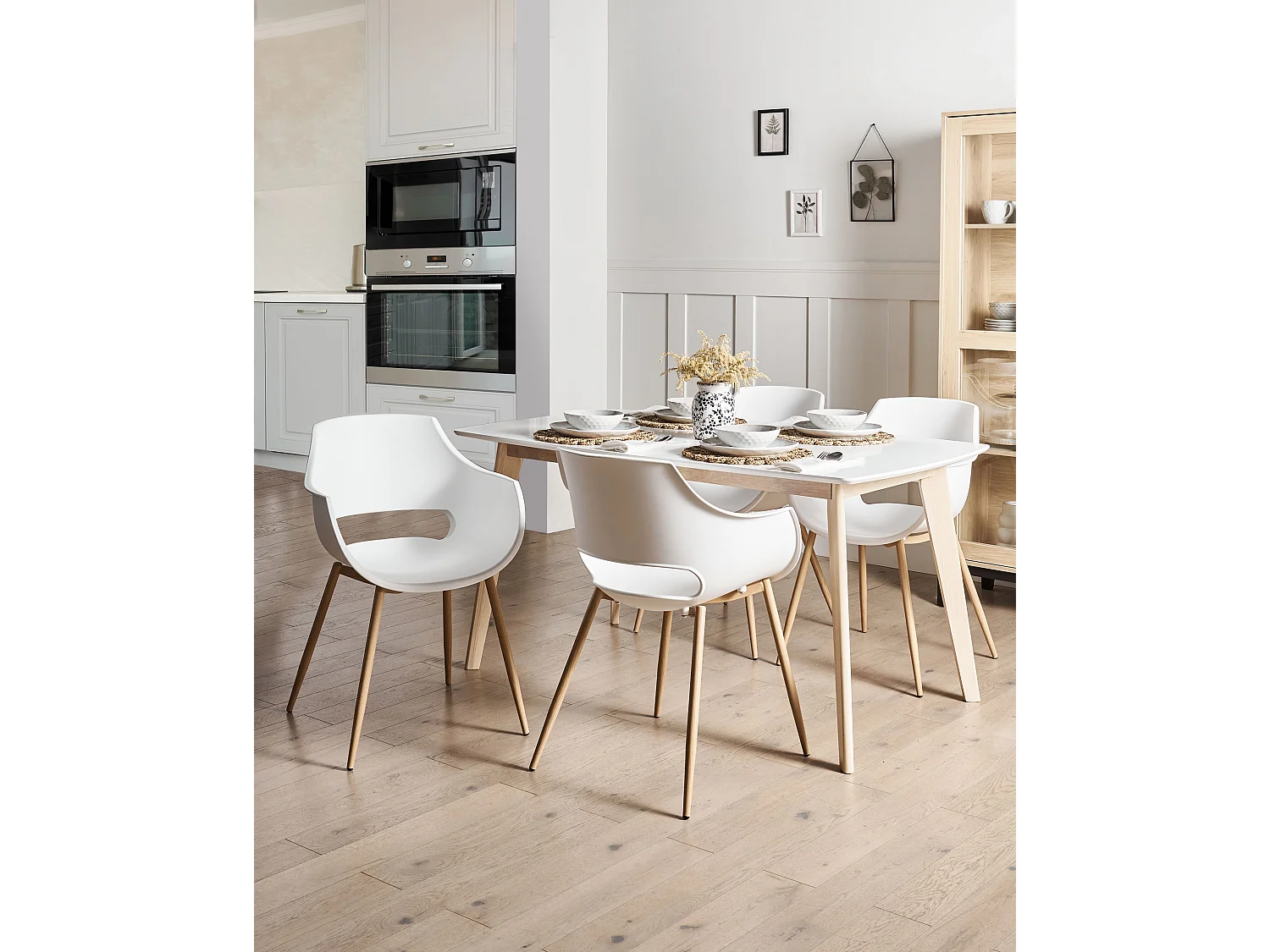 Conjunto de 4 cadeiras de jantar MILLERS Branco