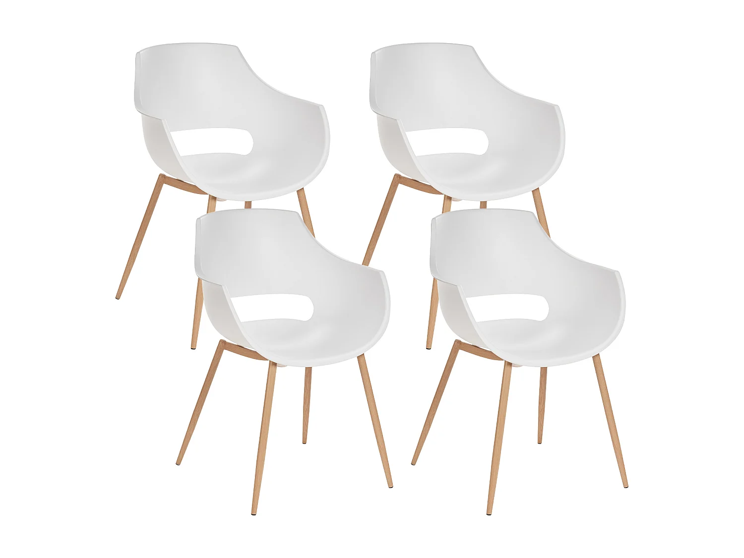 Lot de 4 chaises de salle à manger MILLERS Blanc