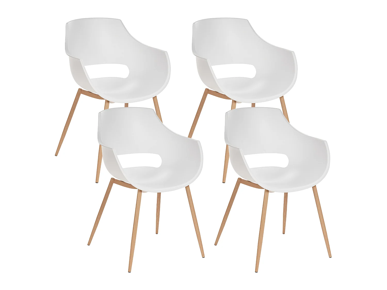 Lot de 4 chaises de salle à manger MILLERS Blanc