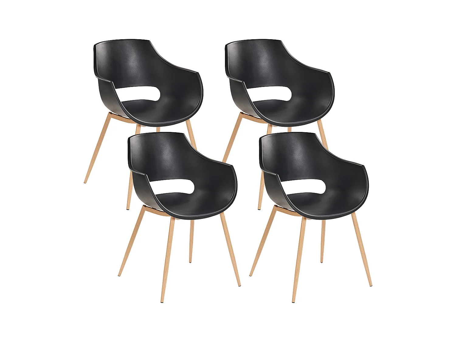 Lot de 4 chaises de salle à manger MILLERS Noir
