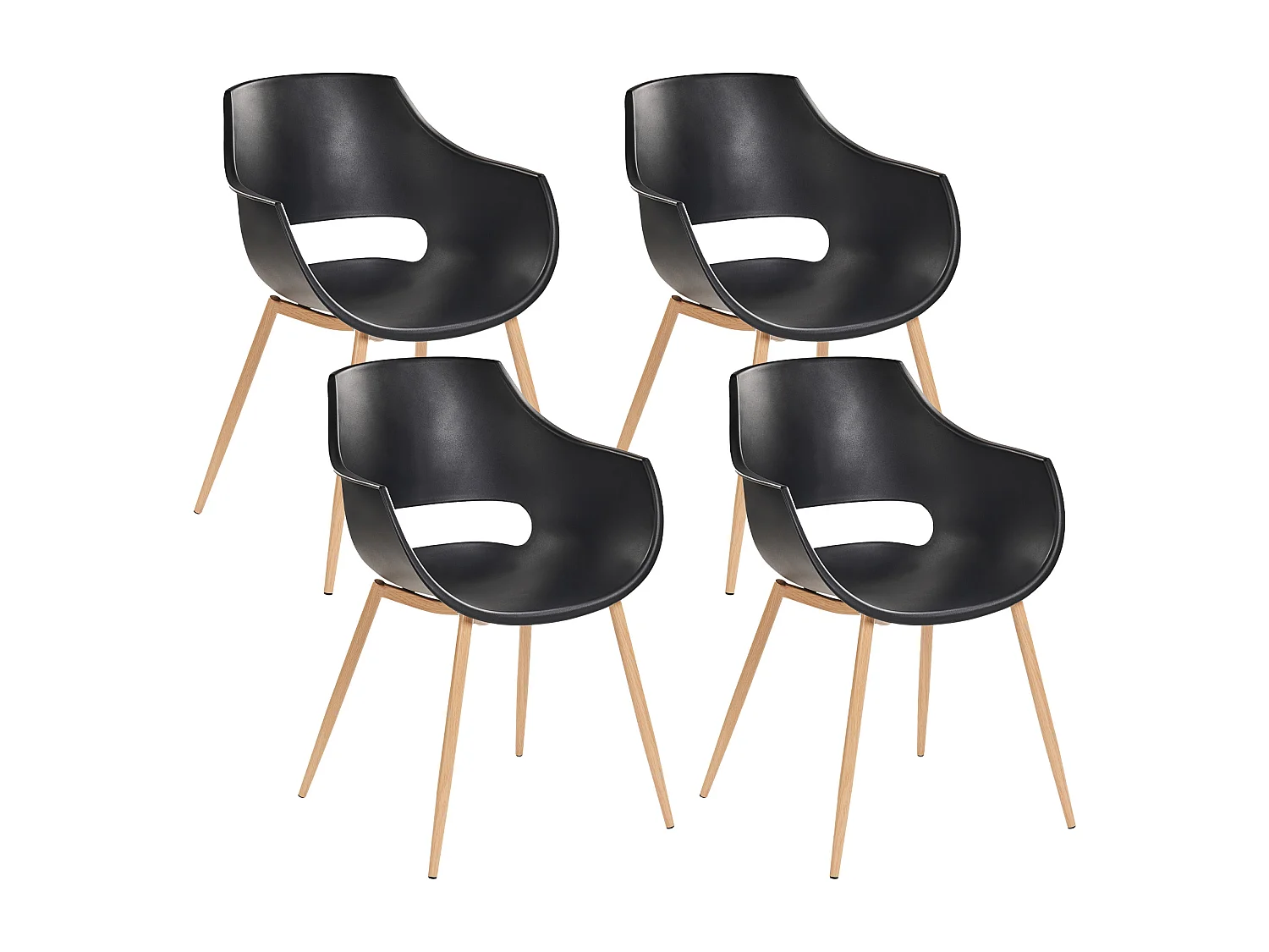 Lot de 4 chaises de salle à manger MILLERS Noir