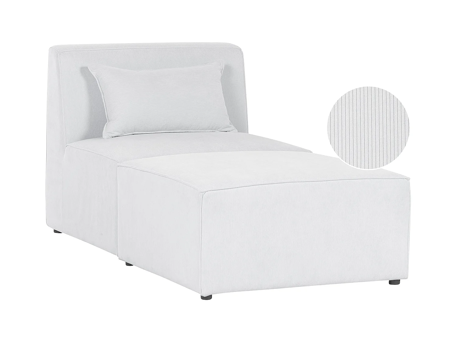 Chaise longue LEMVIG Velours côtelé Blanc cassé