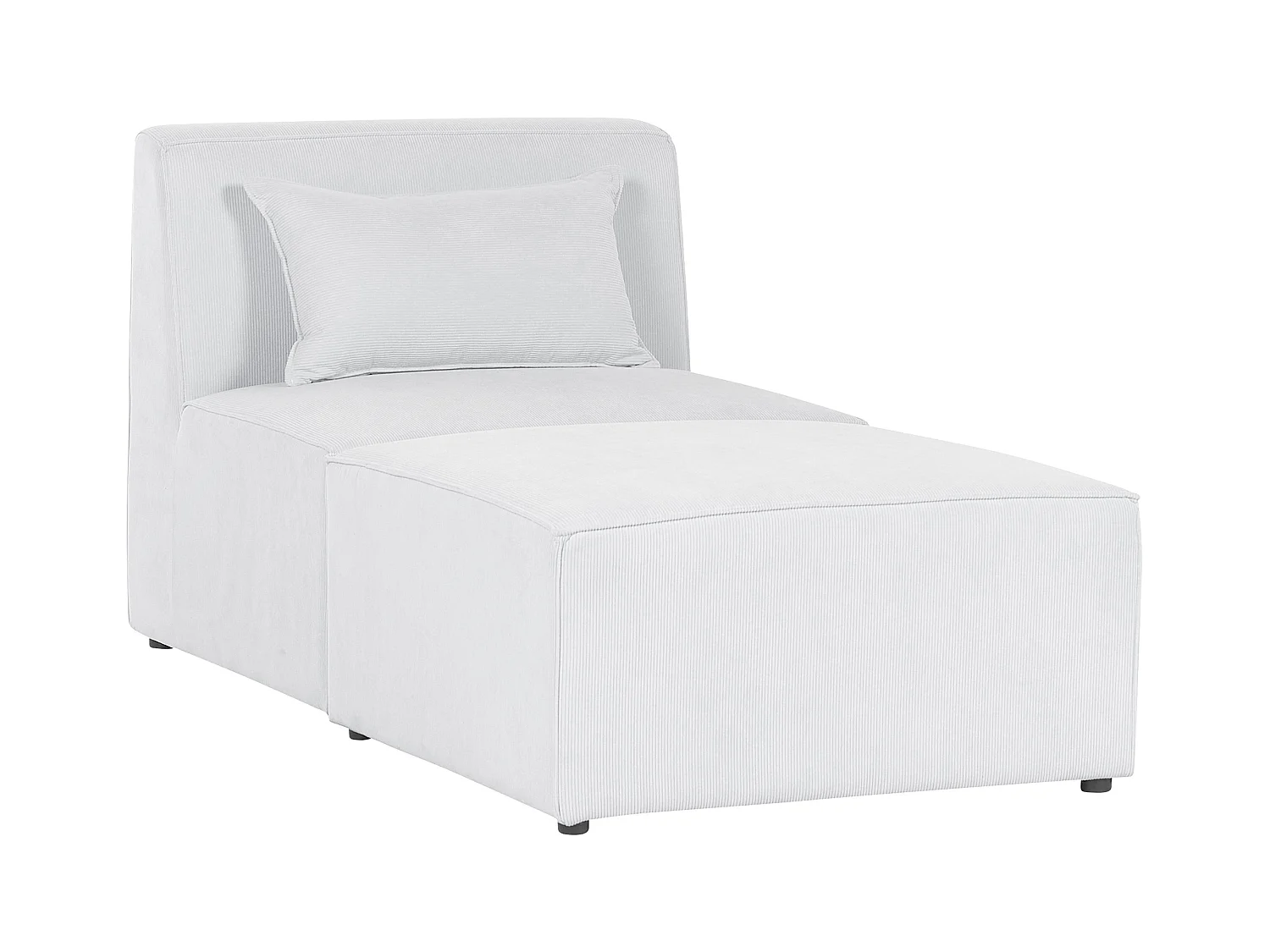 Chaise longue LEMVIG Velours côtelé Blanc cassé