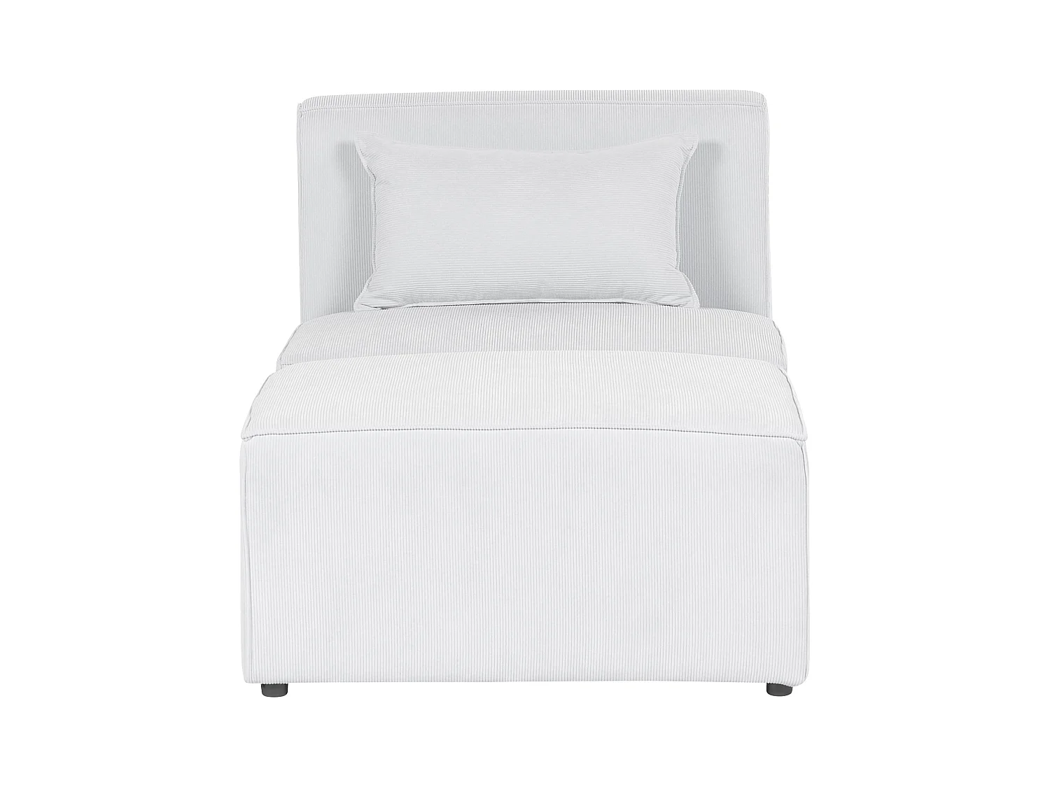 Chaise longue LEMVIG Velours côtelé Blanc cassé