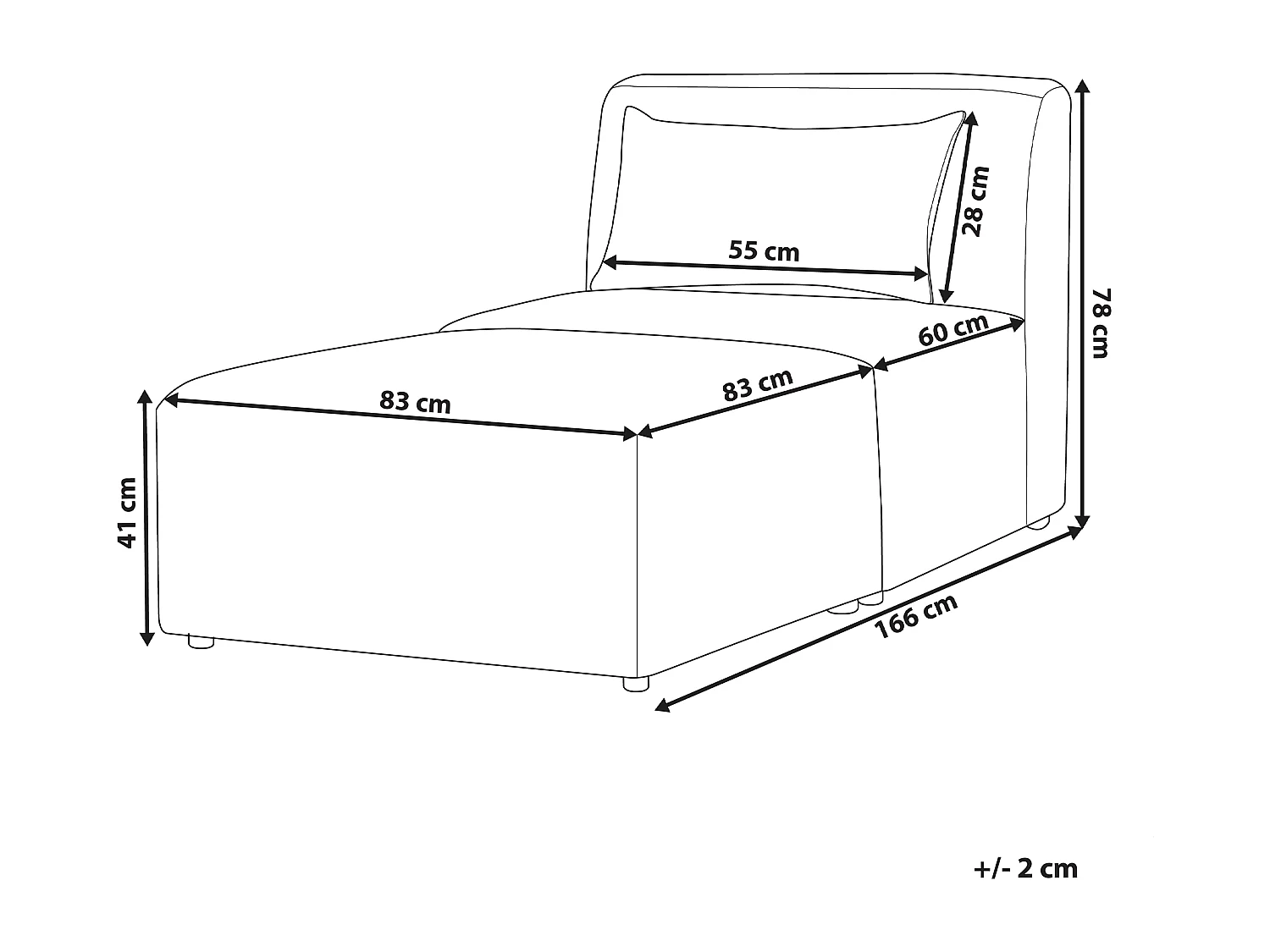Chaiselongue LEMVIG Cord Cremeweiss