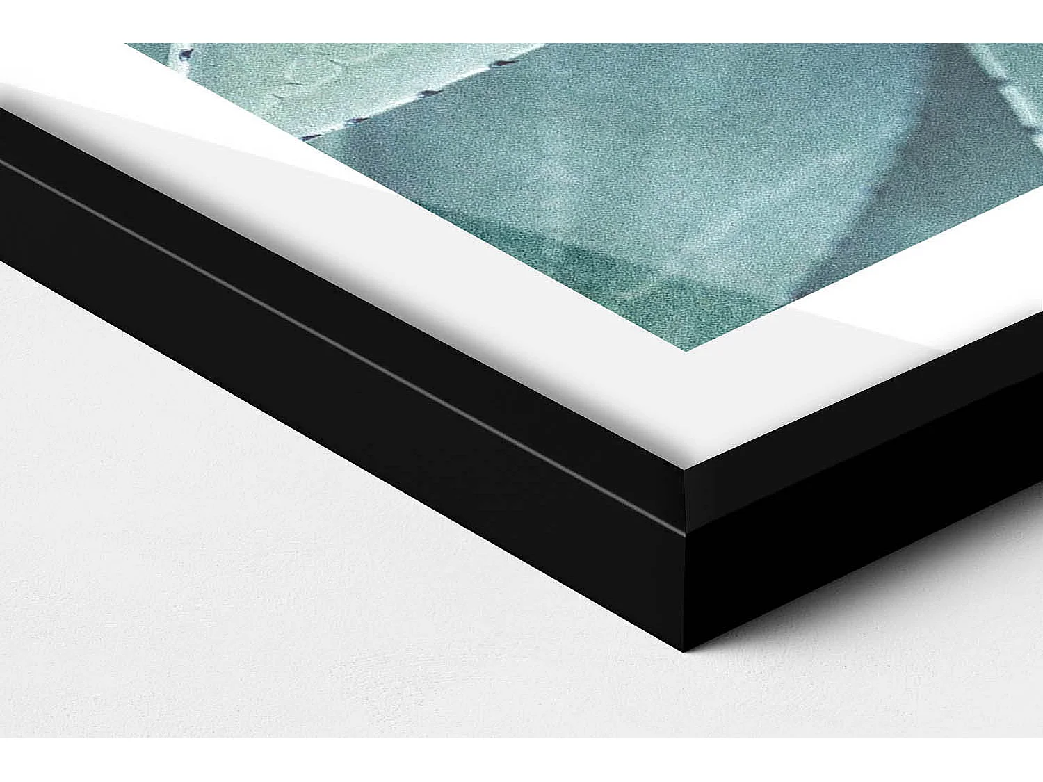 Dekoratives Gemälde mit schwarzem Rahmen, Grüne Sukkulente 80 x 60 cm – Perfekt für das Wohn- oder Schlafzimmer