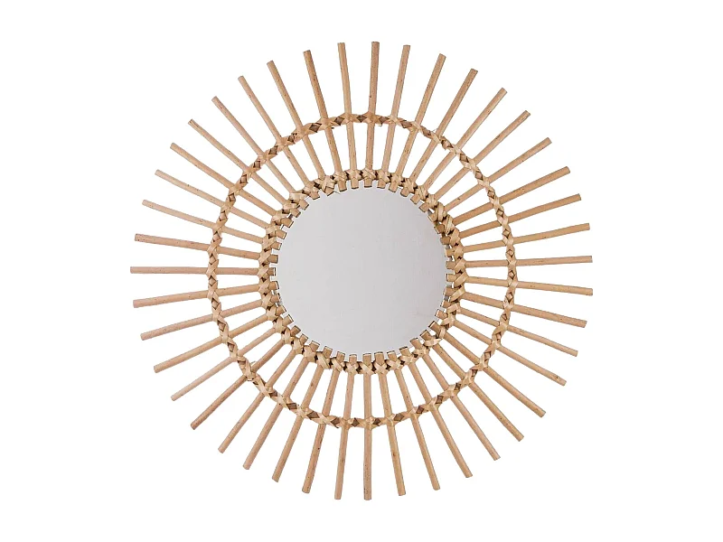 WELL HOME - Miroir en rotin 'Sol' Ø58