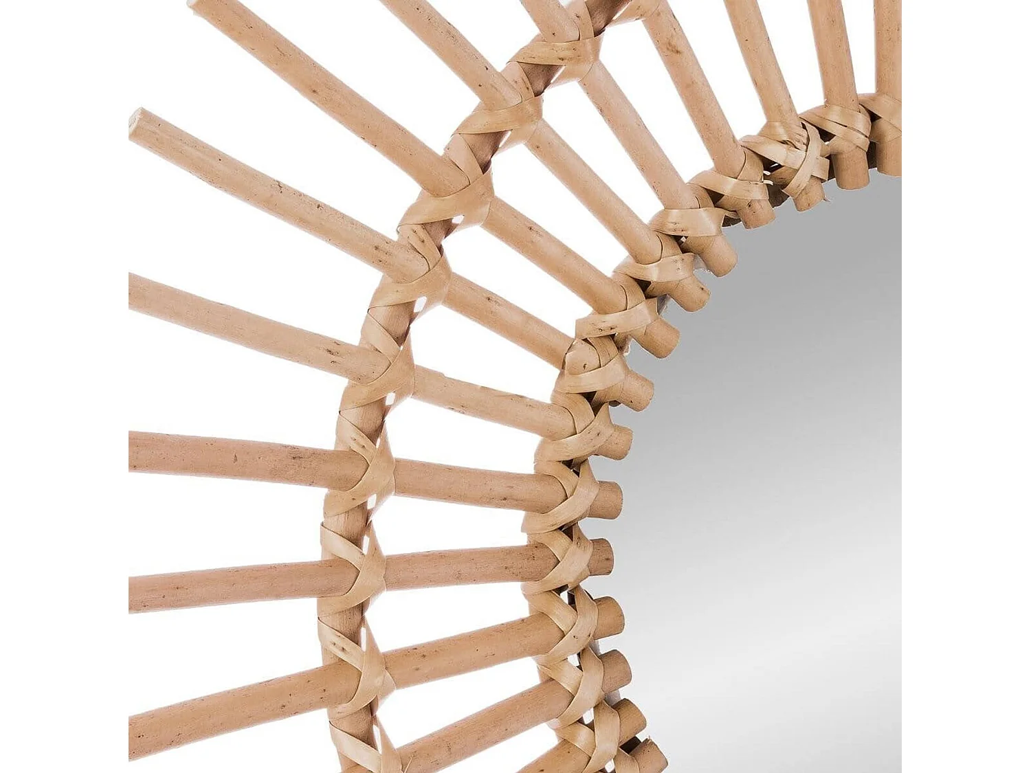WELL HOME - Miroir en rotin 'Sol' Ø58