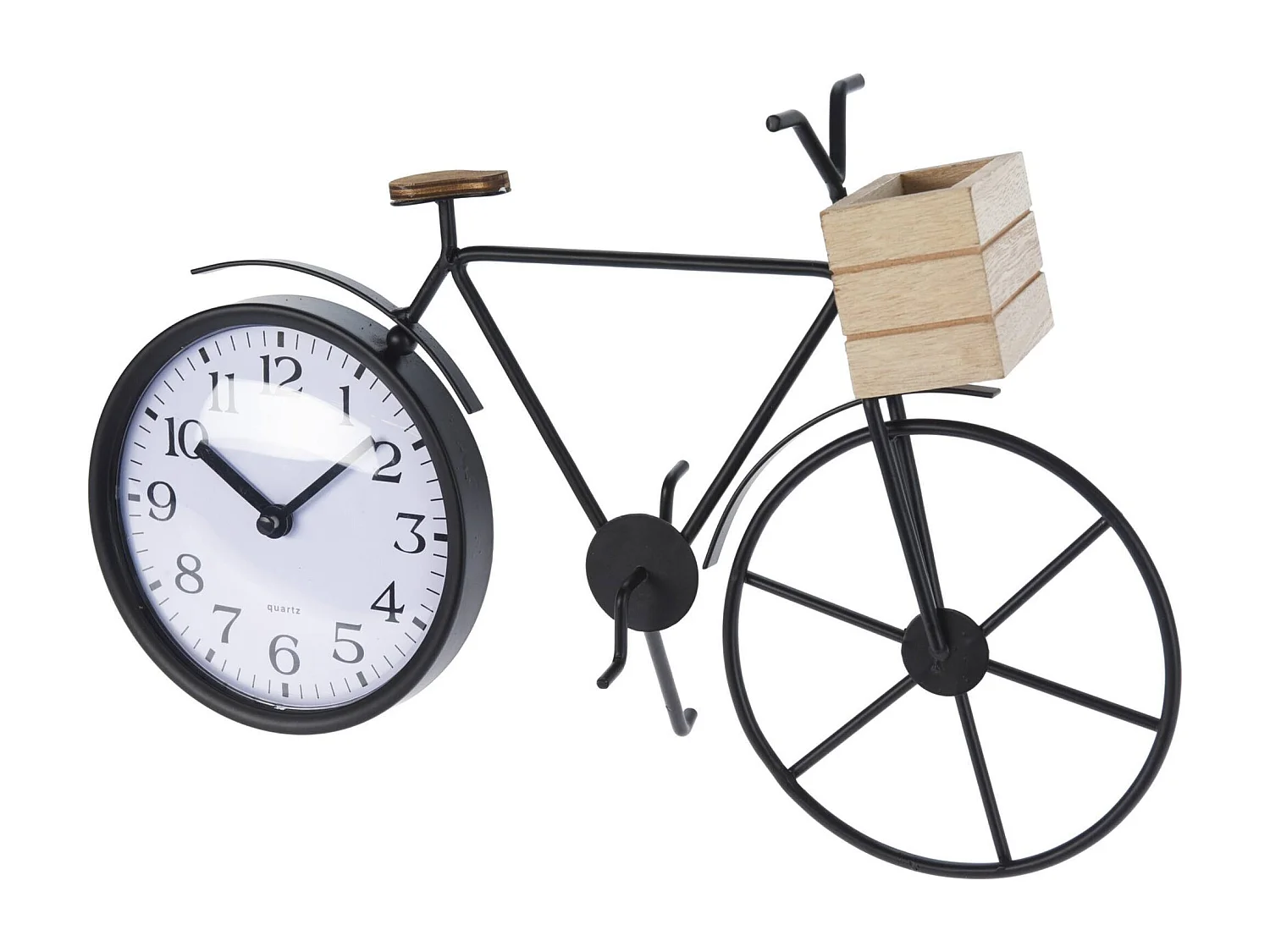 WELL HOME - Plateau de table design vélo en métal noir 33,5x8x23,5 cm