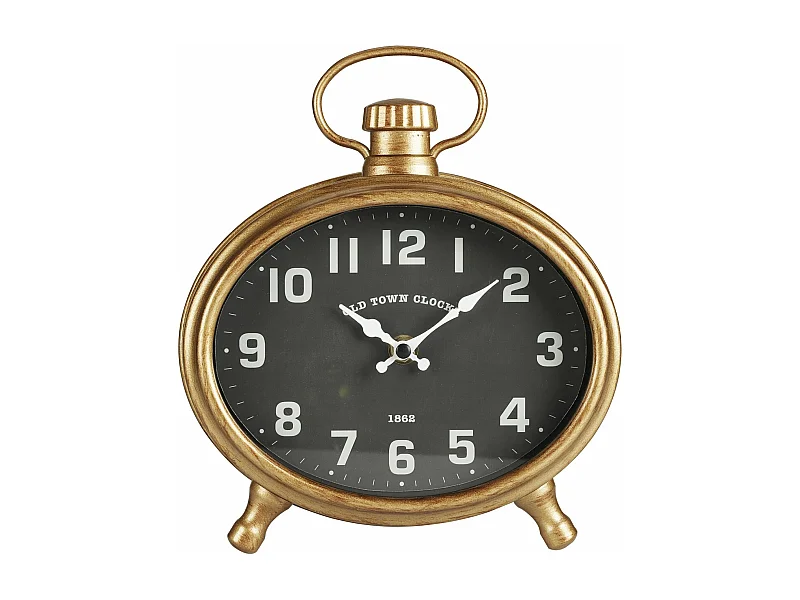 WELL HOME - Orologio pédagogique ovale corps doré 21x4,8x23,5 cm