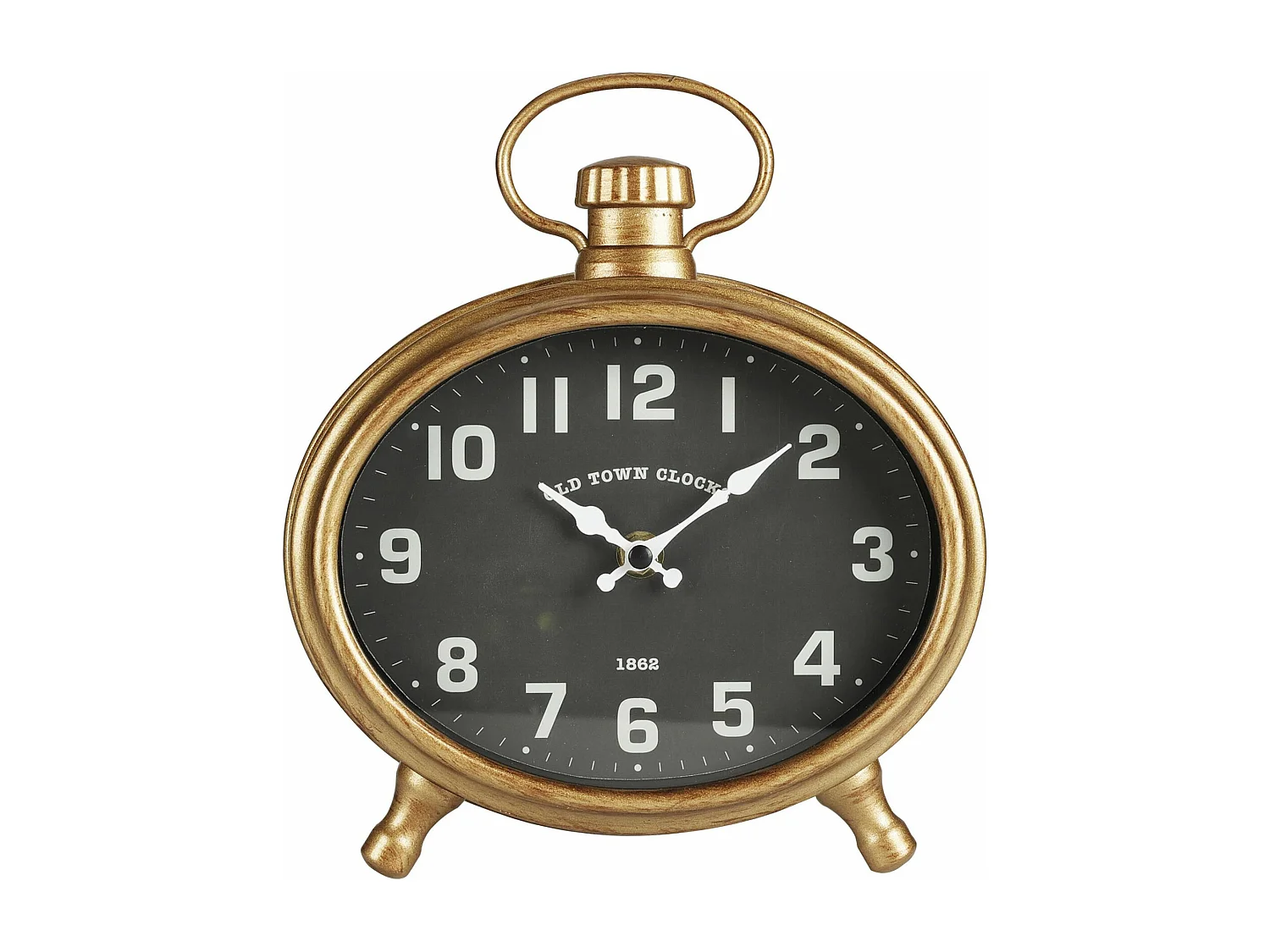 WELL HOME - Orologio pédagogique ovale corps doré 21x4,8x23,5 cm