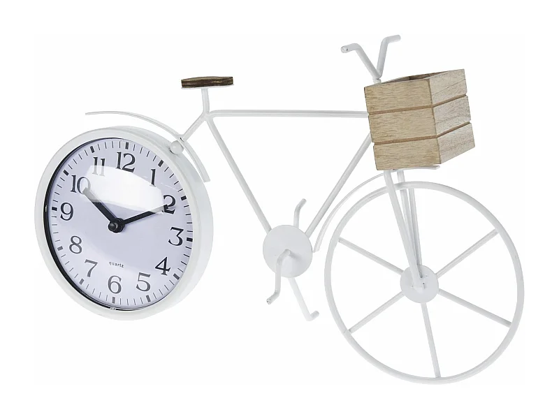 WELL HOME - Plateau de table vélo design en métal blanc 33,5x8x23,5 cm