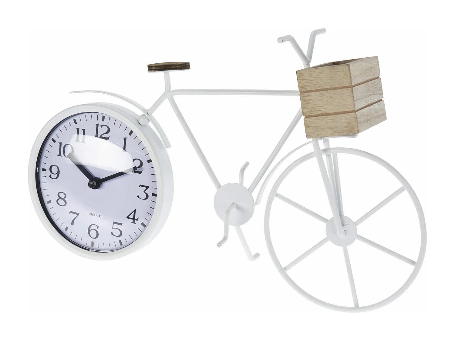 WELL HOME - Plateau de table vélo design en métal blanc 33,5x8x23,5 cm