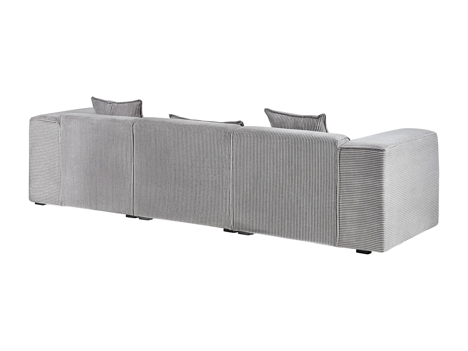 Ecksofa DOLVA Cord Hellgrau 3-Sitzer linksseitig