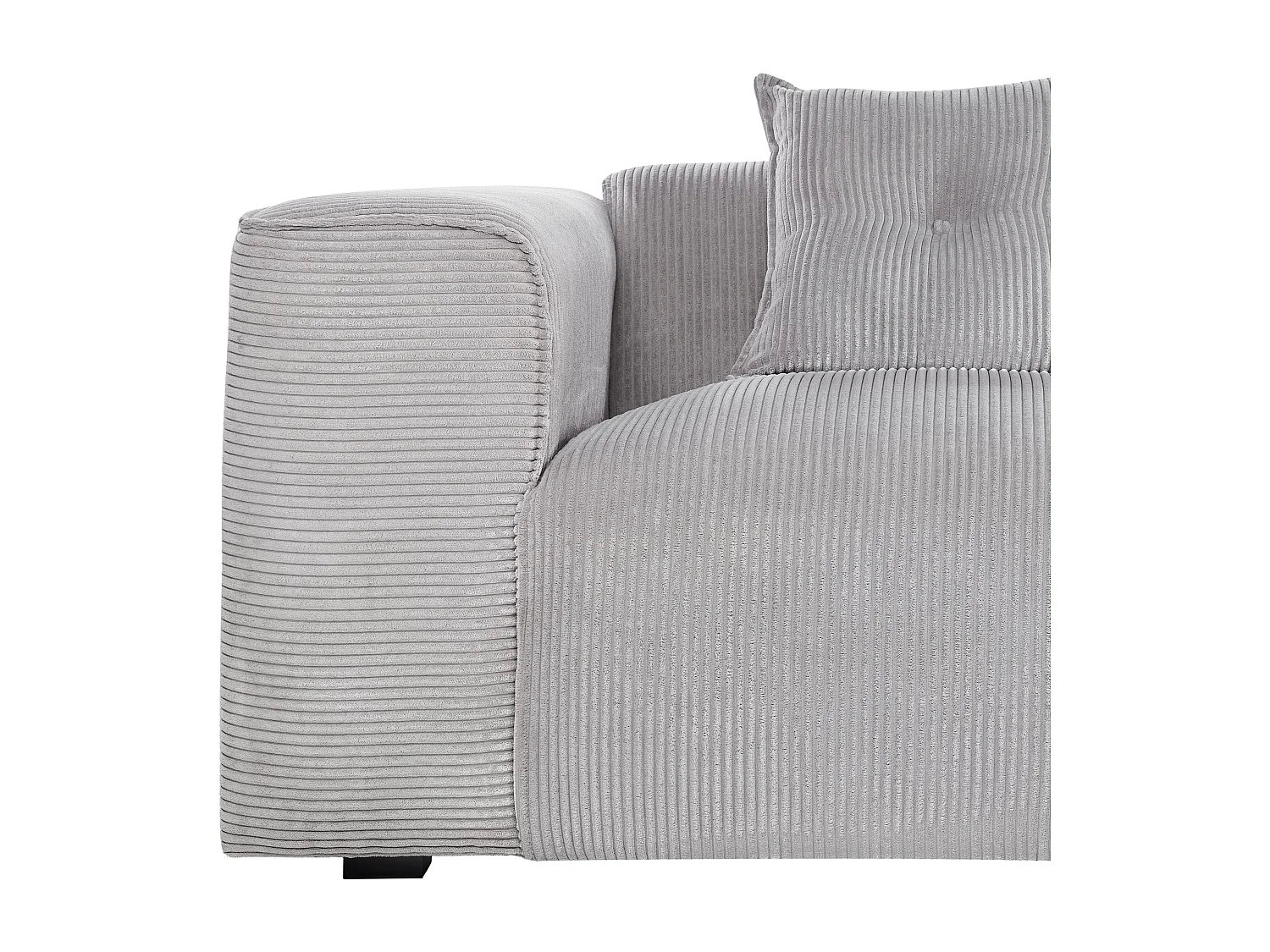 Ecksofa DOLVA Cord Hellgrau 3-Sitzer linksseitig