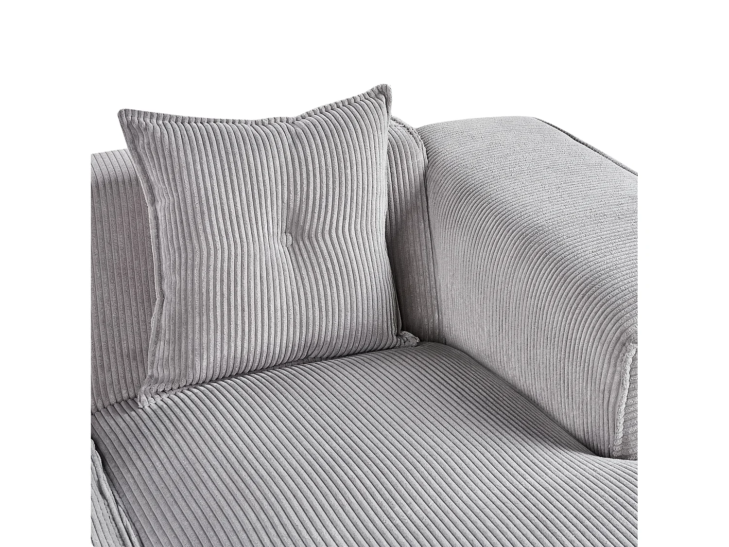 Ecksofa DOLVA Cord Hellgrau 3-Sitzer linksseitig