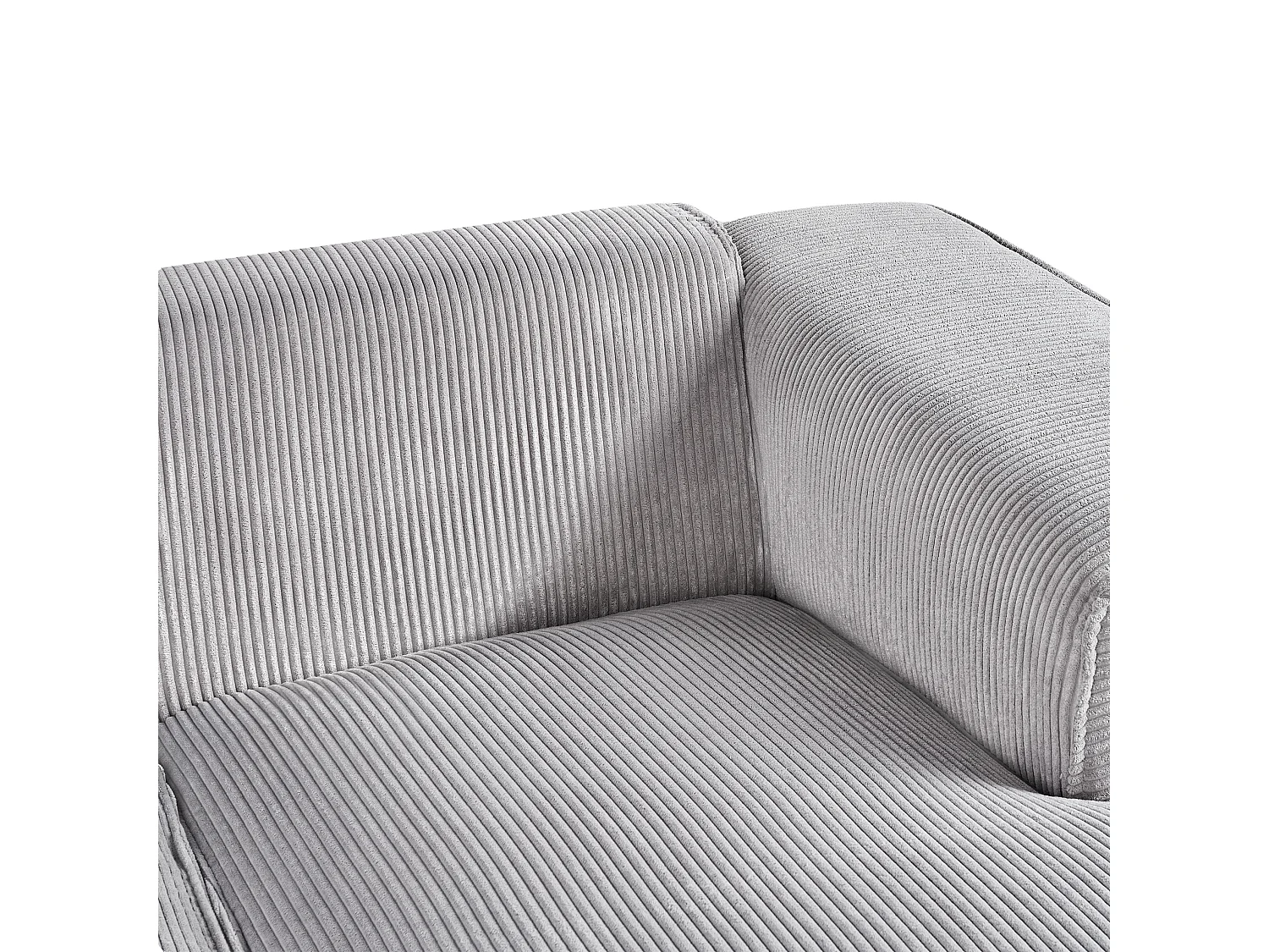 Ecksofa DOLVA Cord Hellgrau 3-Sitzer linksseitig