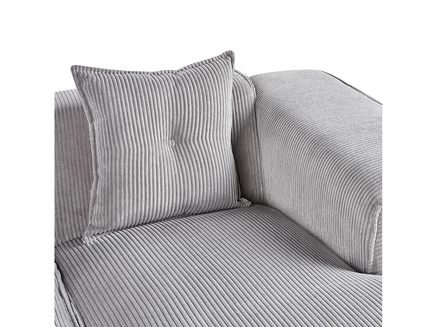 Divano angolare DOLVA Velluto a coste Grigio chiaro 3 posti Lato Sinistro