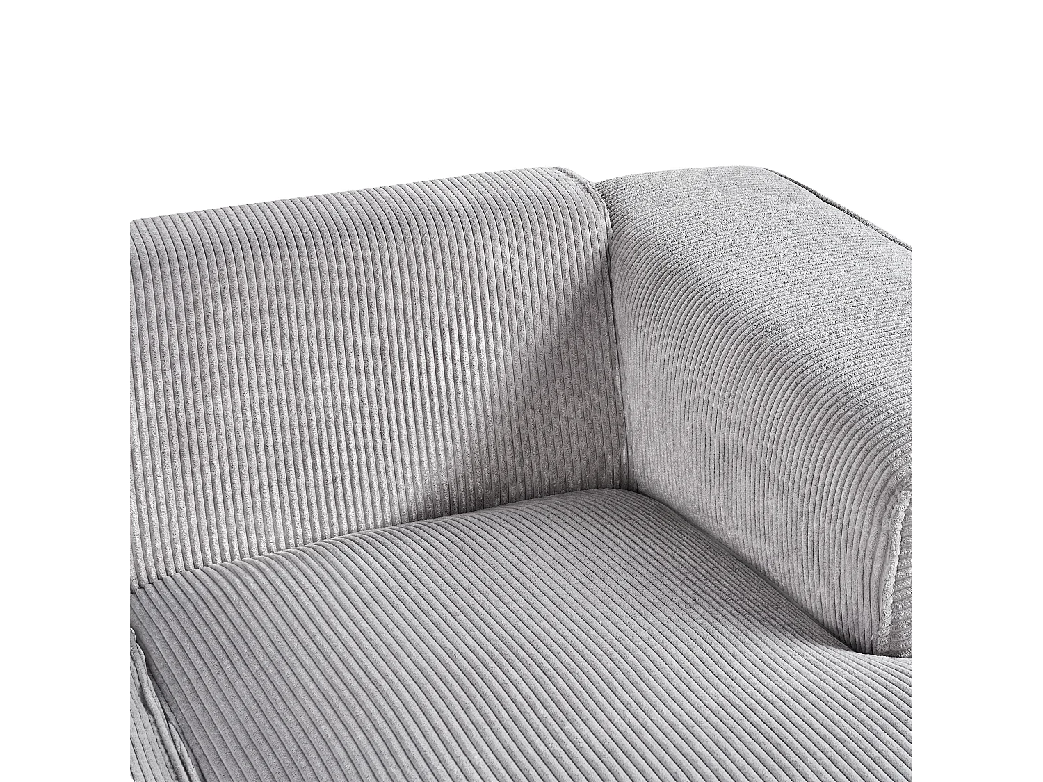 Divano angolare DOLVA Velluto a coste Grigio chiaro 3 posti Lato Sinistro